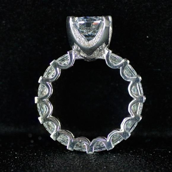 NEWV925 STERLING SILVER DIAMOND RING, BEAUTIFUL RING, SHINY RING - Picture 4 of 7